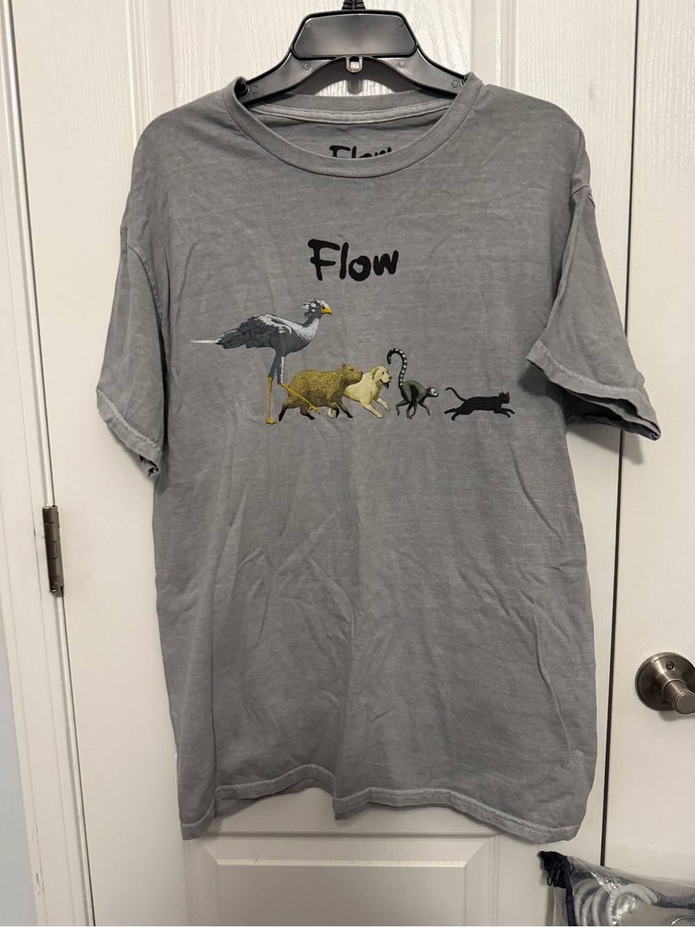 adidas Gray Crewneck 'Flow' Animal Graphic Tee